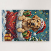 Labrador Retriever Christmas Santa Bag Adventure Puzzle (Horizontal)