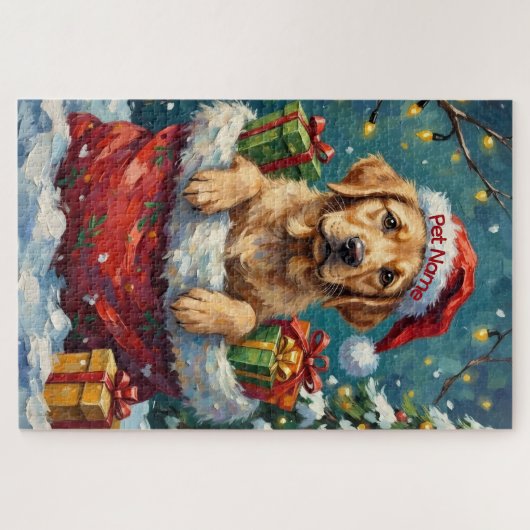 Labrador Retriever Christmas Santa Bag Adventure Puzzle (Horizontal)