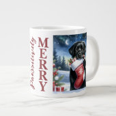 Labrador Retriever Christmas Strumpf Welppy Dog Jumbo-Tasse (Vorderseite Rechts)