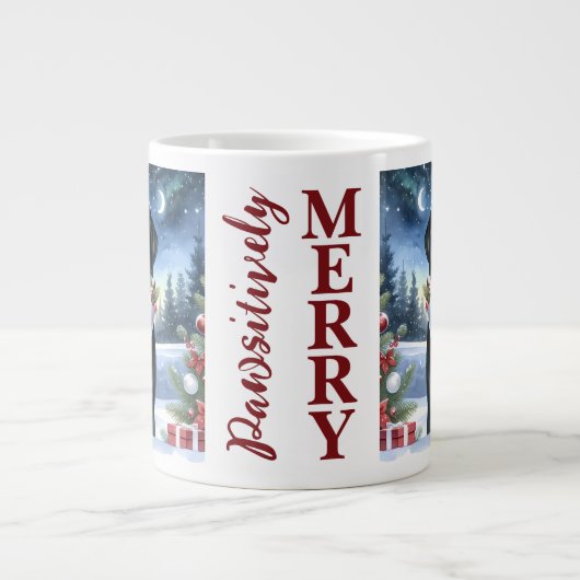 Labrador Retriever Christmas Strumpf Welppy Dog Jumbo-Tasse (Vorderseite)