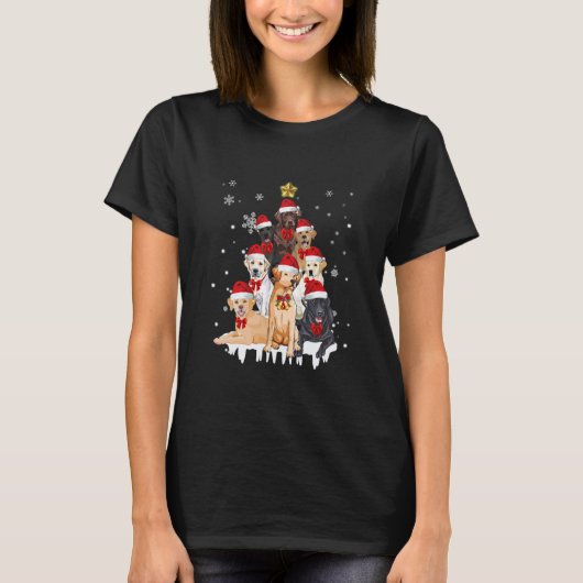 Labrador Retriever Christmas Tree Dog T-Shirt (Vorderseite)