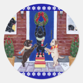 Labrador Retriever Christmas Tree Runder Aufkleber
