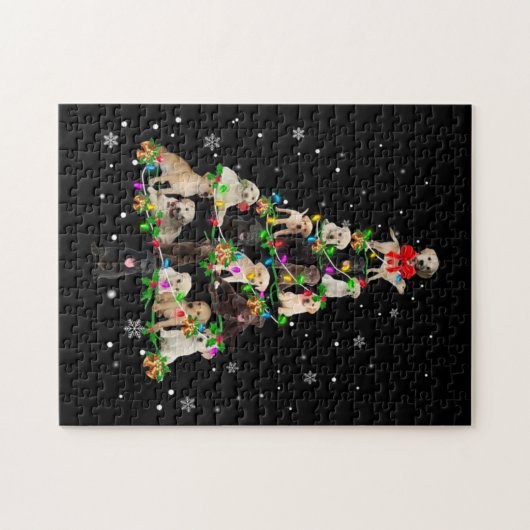 Labrador Retriever Christmas Tree X mas Puzzle (Horizontal)