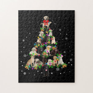 Labrador Retriever Christmas Tree X mas Puzzle