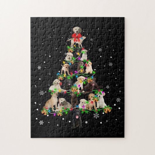Labrador Retriever Christmas Tree X mas Puzzle (Vertikal)