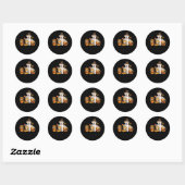 Labrador Retriever Coffee Pumpkin Gewürz Fall Dank Runder Aufkleber (Blatt)