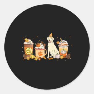Labrador Retriever Coffee Pumpkin Gewürz Fall Dank Runder Aufkleber