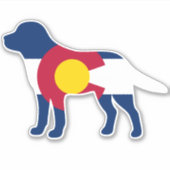 Labrador Retriever Colorado Flag Aufkleber (Vorderseite)