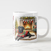 Labrador Retriever Cosy Christmas Puppy Dodge Jumbo-Tasse (Rechts)