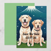 Labrador Retriever Couple Einladung (Vorne/Hinten)