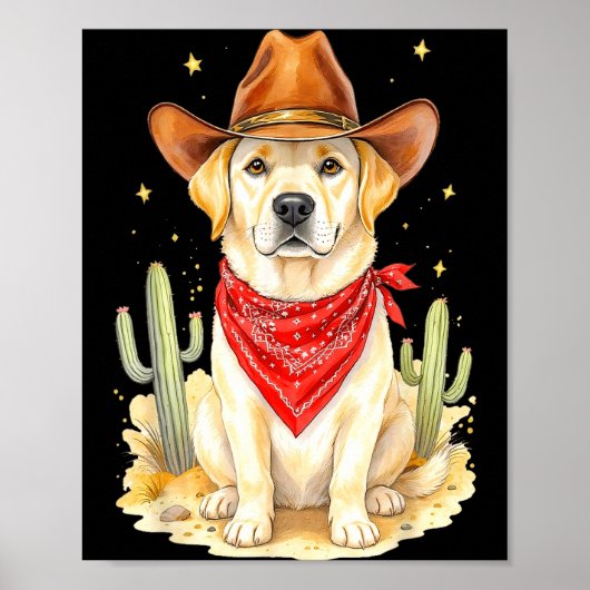 Labrador Retriever Cowboy Dog Western Llabrador Co Poster (Vorne)