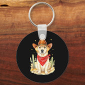 Labrador Retriever Cowboy Dog Western Llabrador Co Schlüsselanhänger (Vorderseite)