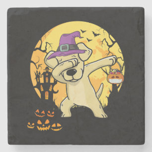 Labrador Retriever Dabbing Hexenkürbis Funny Dog Steinuntersetzer