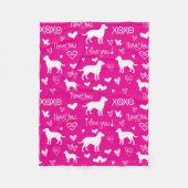 Labrador Retriever Decke mit Herz-Doodles (Vorderseite)