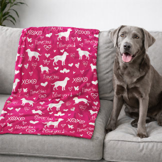 Labrador Retriever-Decke mit Herz-Doodles  Fleecedecke