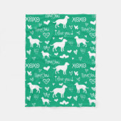 Labrador Retriever-Decke mit Herz-Doodles  Fleecedecke (Vorderseite)
