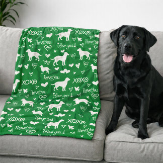Labrador Retriever-Decke mit Herz-Kritzeleien  Fleecedecke