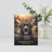 Labrador Retriever denkt an Sie Postkarte (Stehend Vorderseite)