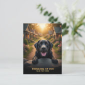 Labrador Retriever denkt an Sie Postkarte (Stehend Vorderseite)