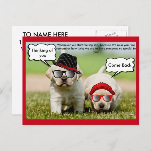 Labrador Retriever denkt daran, dass du zurückkomm Postkarte (Vorne/Hinten)