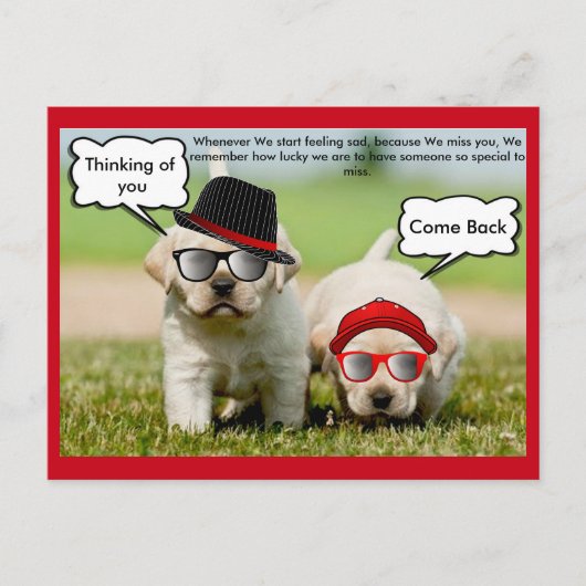 Labrador Retriever denkt daran, dass du zurückkomm Postkarte (Vorderseite)