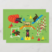 Labrador Retriever Dog Agility Party Einladung (Vorne/Hinten)