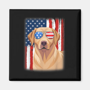 Labrador Retriever Dog America Flag 4. Juli USA Magnet