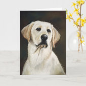 Labrador Retriever Dog Art Grußkarte Karte (Gelbe Blume)