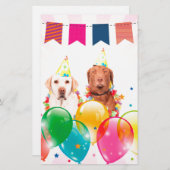 Labrador Retriever Dog Balloons Geburtstag Briefpapier (Vorne/Hinten)