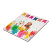 Labrador Retriever Dog Balloons Geburtstag Fliese (Seite)