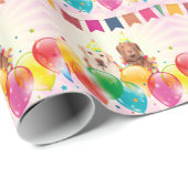 Labrador Retriever Dog Balloons Geburtstag Geschenkpapier (Rolleneckpunkt)