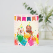 Labrador Retriever Dog Balloons Geburtstag Postkarte (Stehend Vorderseite)