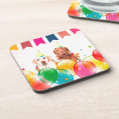 Labrador Retriever Dog Balloons Geburtstag Untersetzer (Linke Seite)