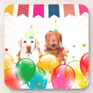 Labrador Retriever Dog Balloons Geburtstag Untersetzer