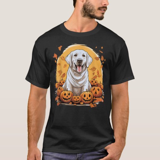 Labrador Retriever Dog Breed Pet Halloween Pumpkin T-Shirt (Vorderseite)