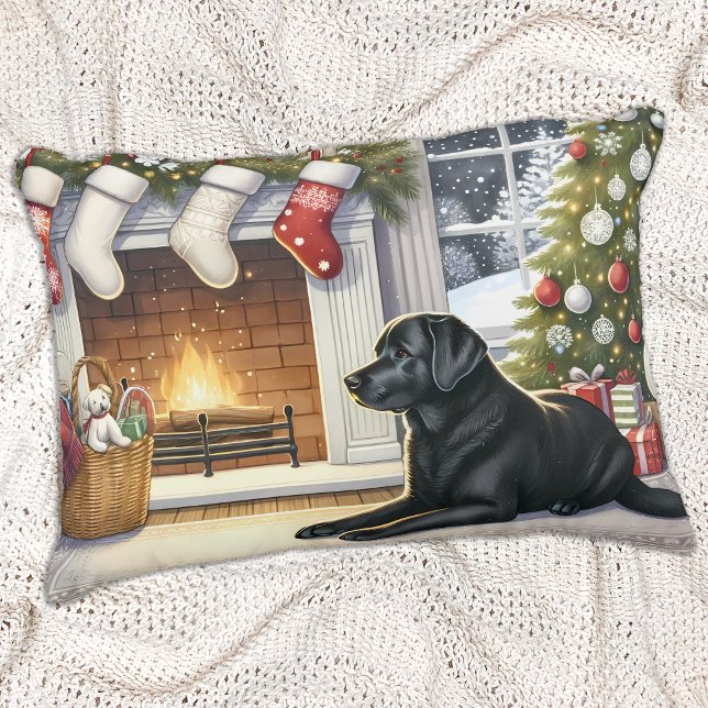 Labrador Retriever Dog Christmas Holiday Zierkissen (Von Creator hochgeladen)