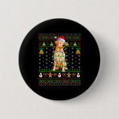 Labrador Retriever Dog Christmas Lights Ugly Sweat Button (Vorderseite)