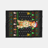 Labrador Retriever Dog Christmas Lights Ugly Sweat Fleecedecke (Vorderseite (Horizontal))