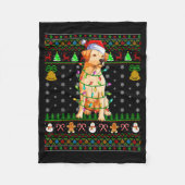 Labrador Retriever Dog Christmas Lights Ugly Sweat Fleecedecke (Vorderseite)