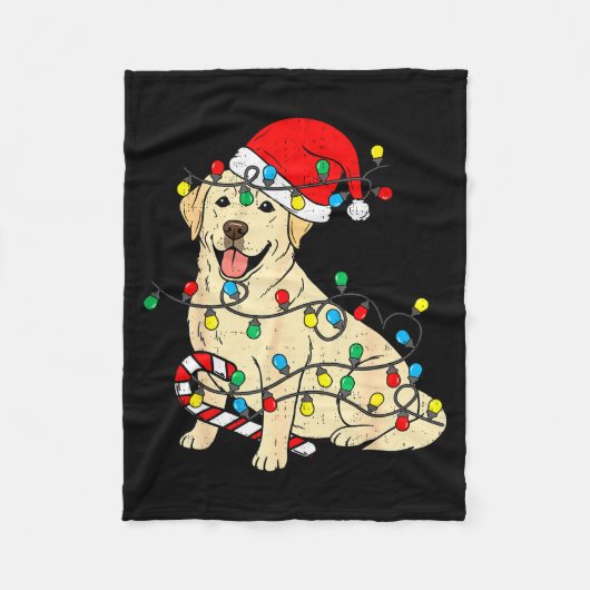 Labrador Retriever Dog Christmas Lights Xmas Pet D Fleecedecke (Vorderseite)