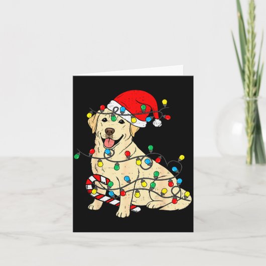 Labrador Retriever Dog Christmas Lights Xmas Pet D Karte (Vorderseite)