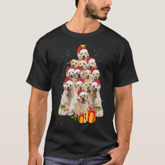 Labrador Retriever Dog Christmas Tree Lights Santa T-Shirt