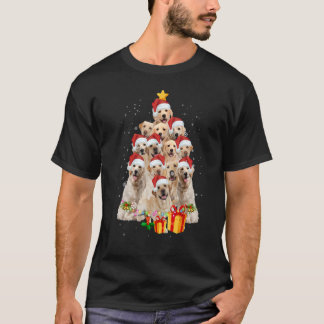 Labrador Retriever Dog Christmas Tree Lights Santa T-Shirt