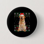 Labrador Retriever Dog Christmas Ugly Sweater Ligh Button (Vorderseite)
