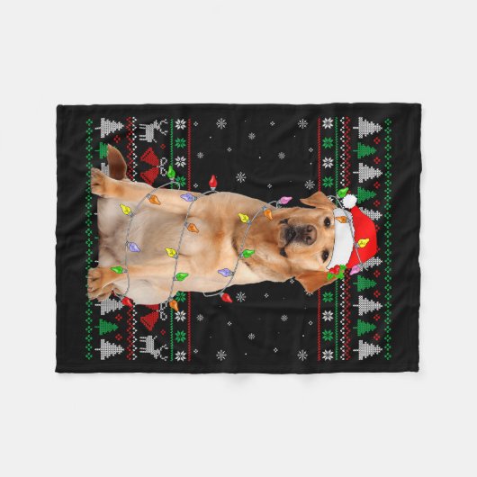 Labrador Retriever Dog Christmas Ugly Sweater Ligh Fleecedecke (Vorderseite (Horizontal))