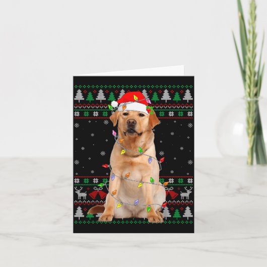 Labrador Retriever Dog Christmas Ugly Sweater Ligh Karte (Vorderseite)