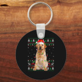 Labrador Retriever Dog Christmas Ugly Sweater Ligh Schlüsselanhänger (Vorderseite)