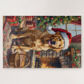 Labrador Retriever Dog Classic Family Christmas Puzzle (Horizontal)
