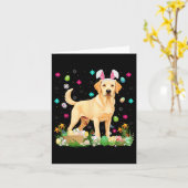 Labrador Retriever Dog Easter Egg Hunt Bunny Ear E Karte (Gelbe Blume)