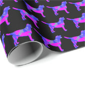 Labrador Retriever Dog Fun Silhouette PB Gray Blck Geschenkpapier (Rolleneckpunkt)